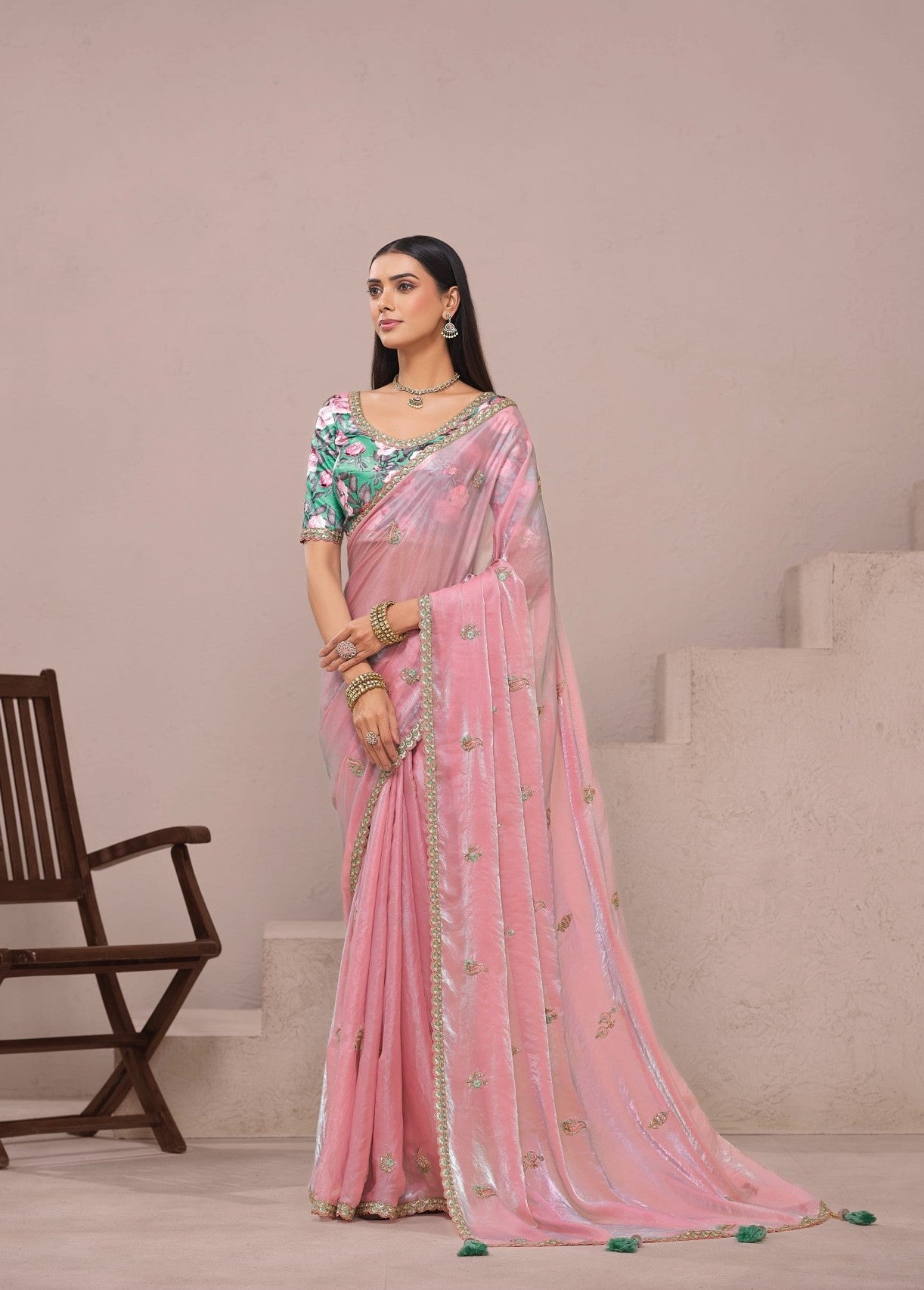 Pink Fancy Fabric Saree