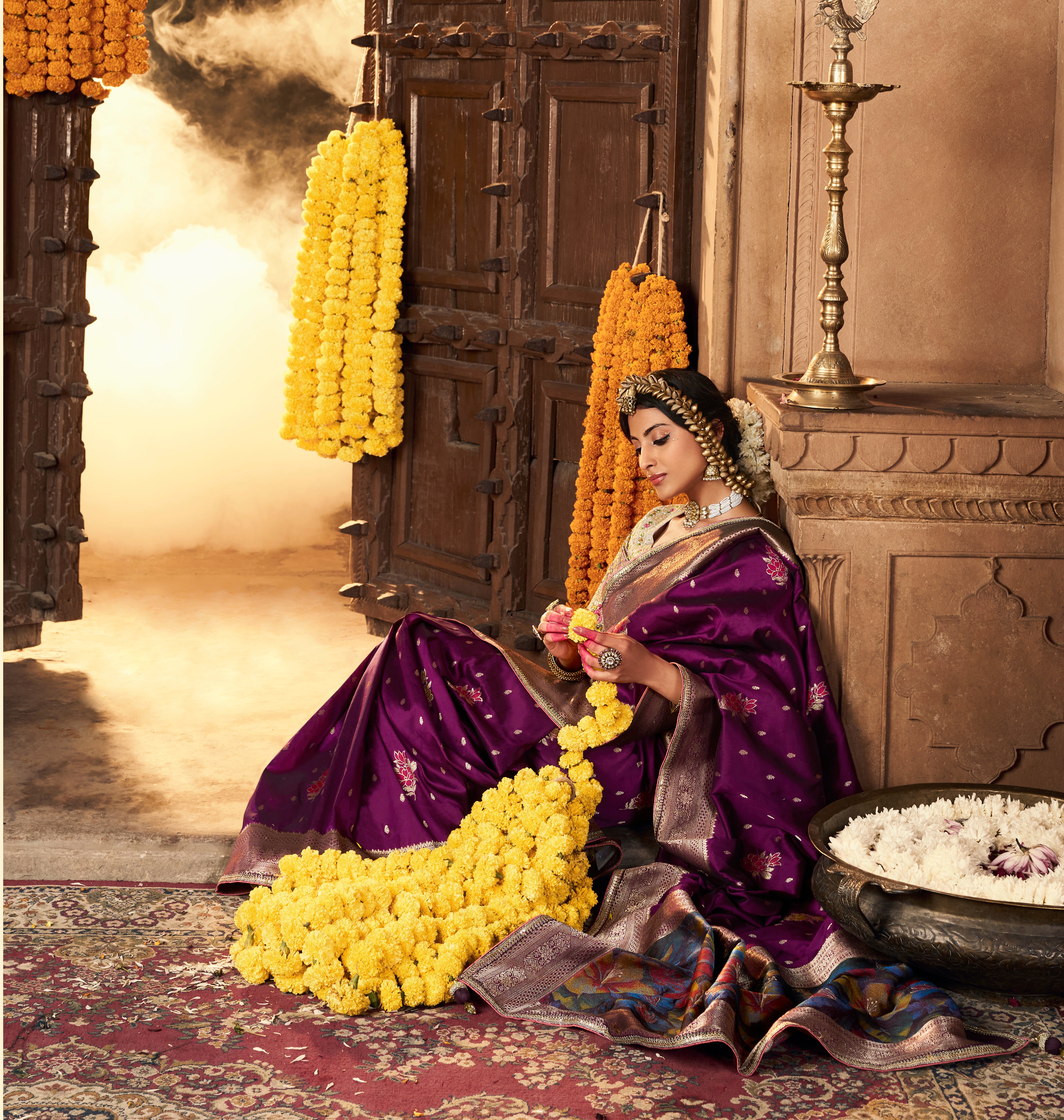 Purple Pure Silk Weaving Saree