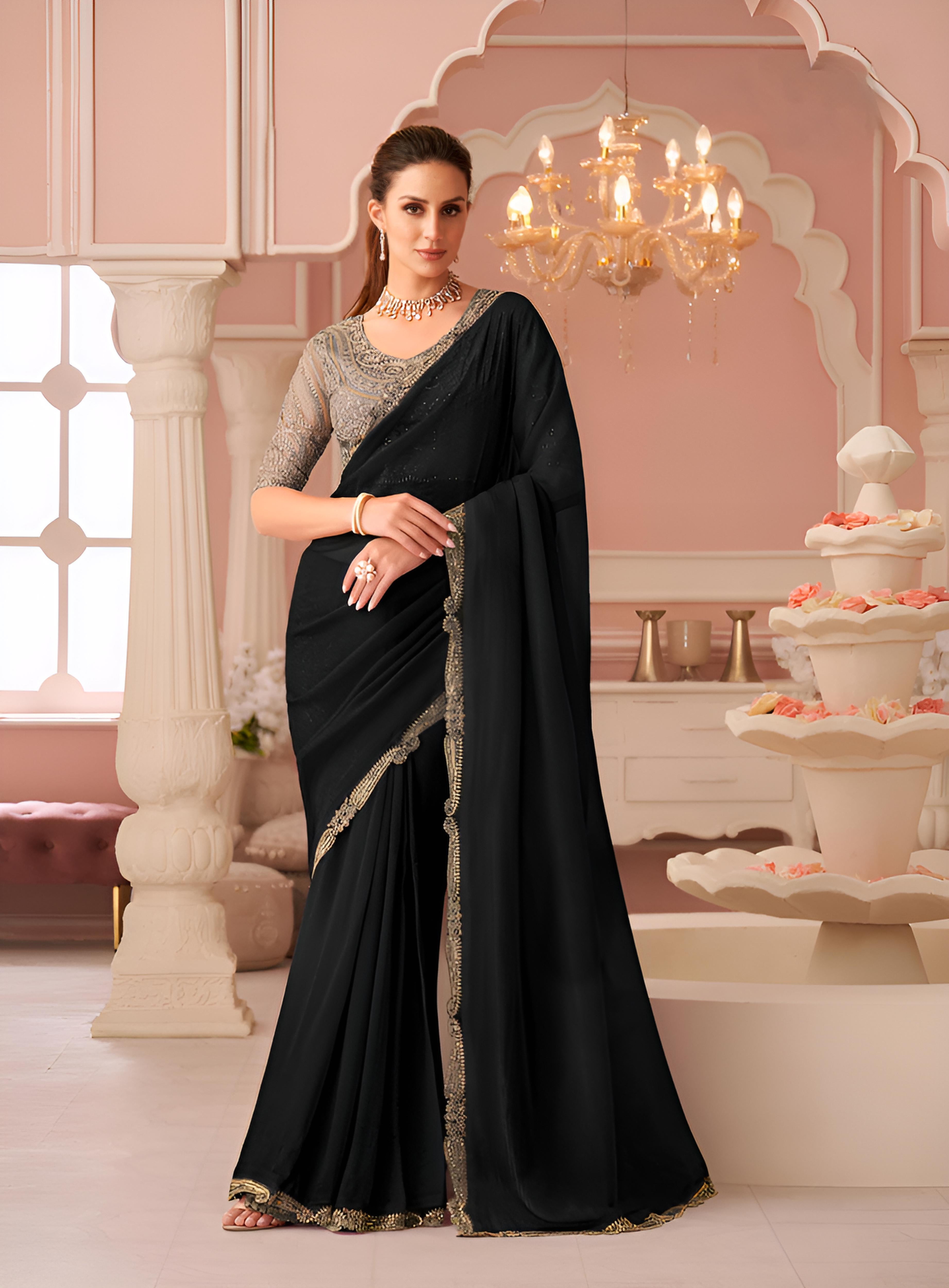Black Georgette Saree