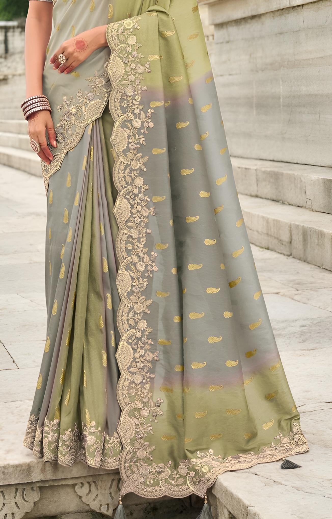 Sage Green Silk Saree