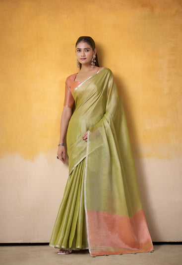 Light Green Tissue Silk Saree