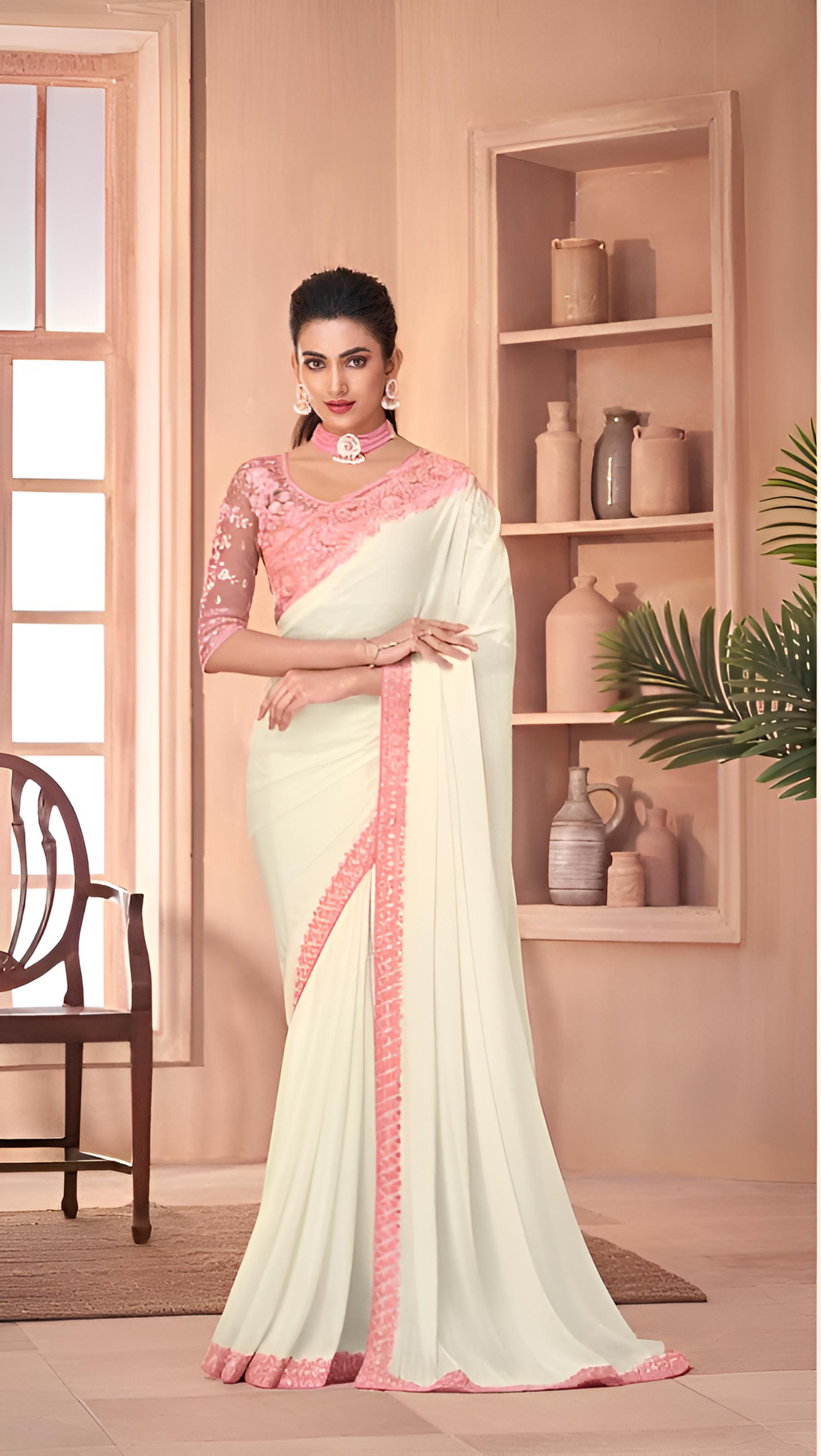 Off White Silk Saree