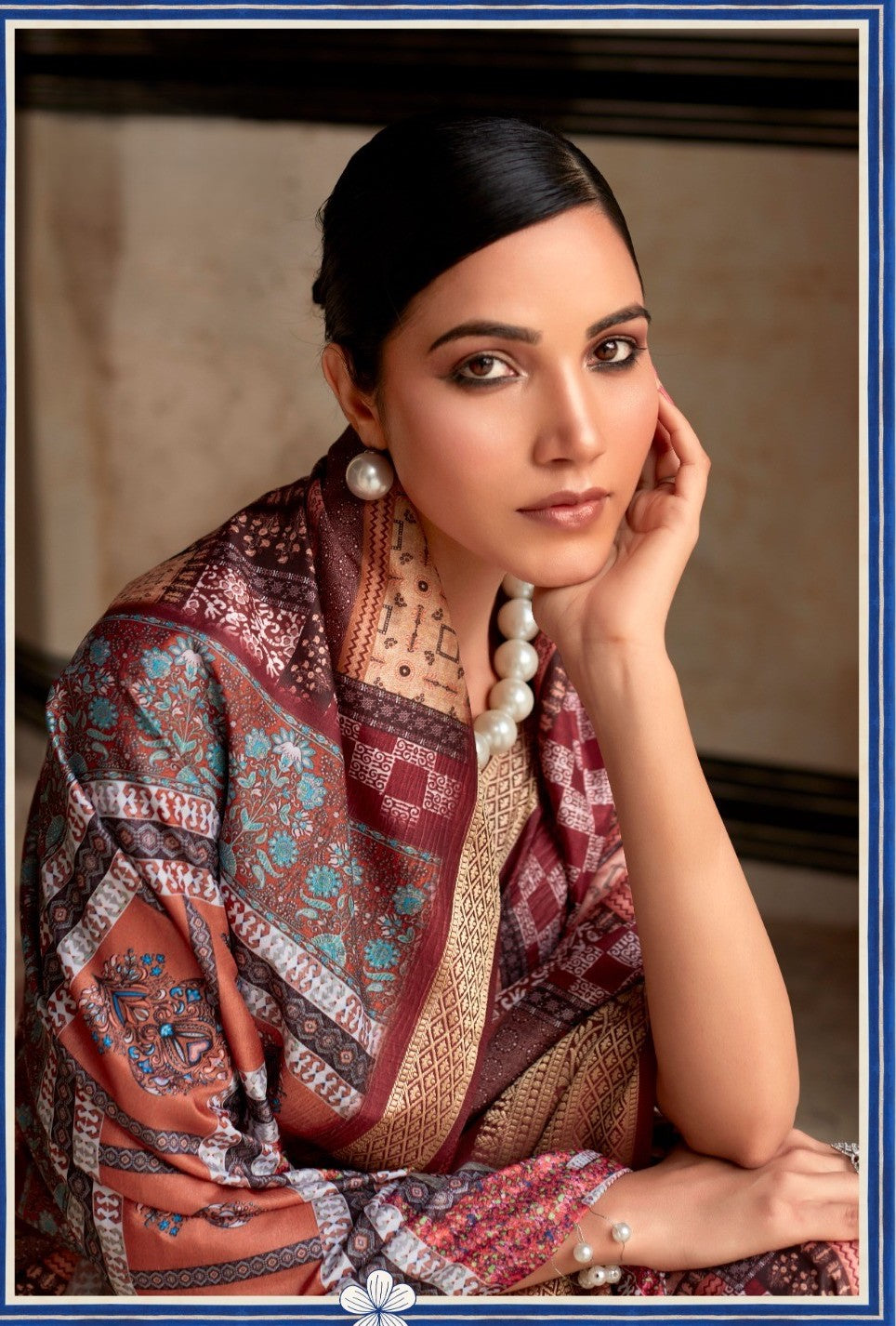 Maroon And Multicolor Dola Art Silk Saree