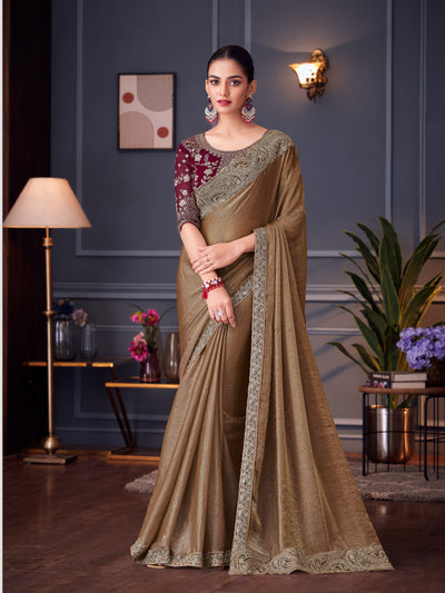 Bronze Double Tone Silk Saree