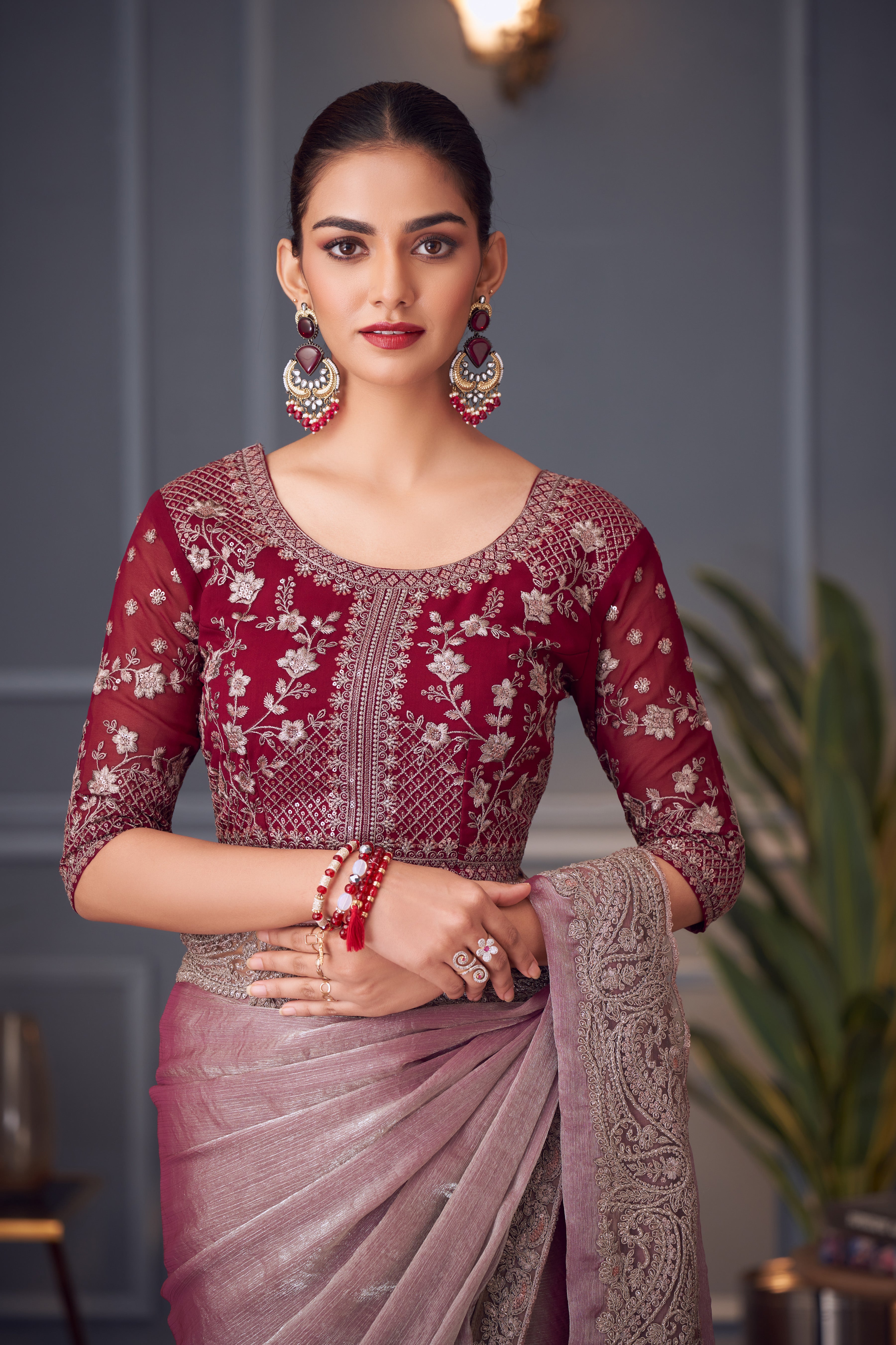 Bronze Double Tone Silk Saree