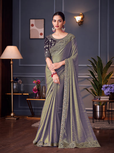 Mauve Double Tone Silk Saree