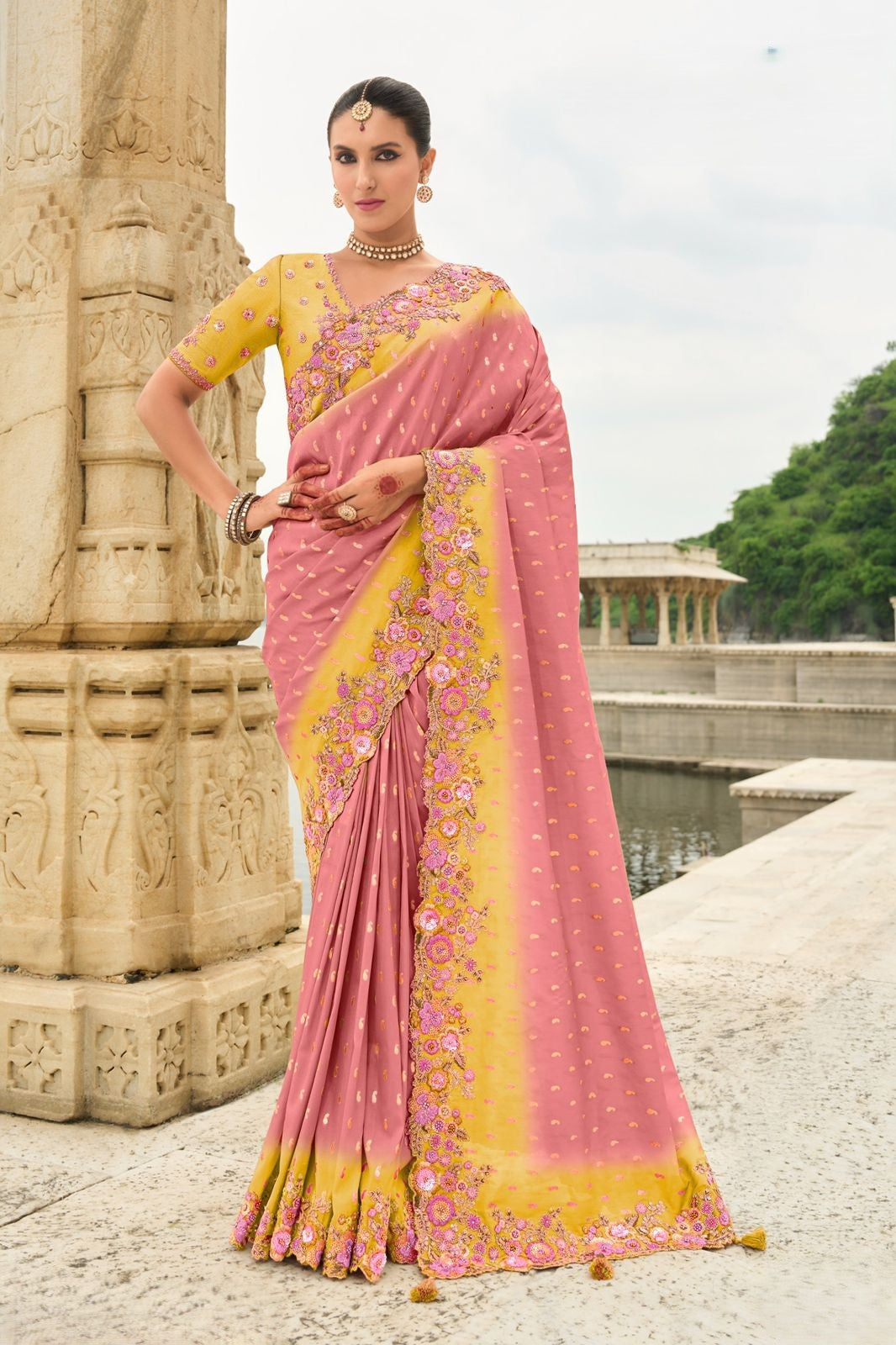 Dusty Rose Silk Saree
