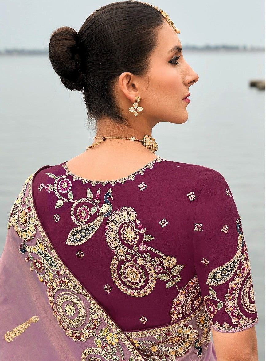 Dusty Mauve Silk Saree