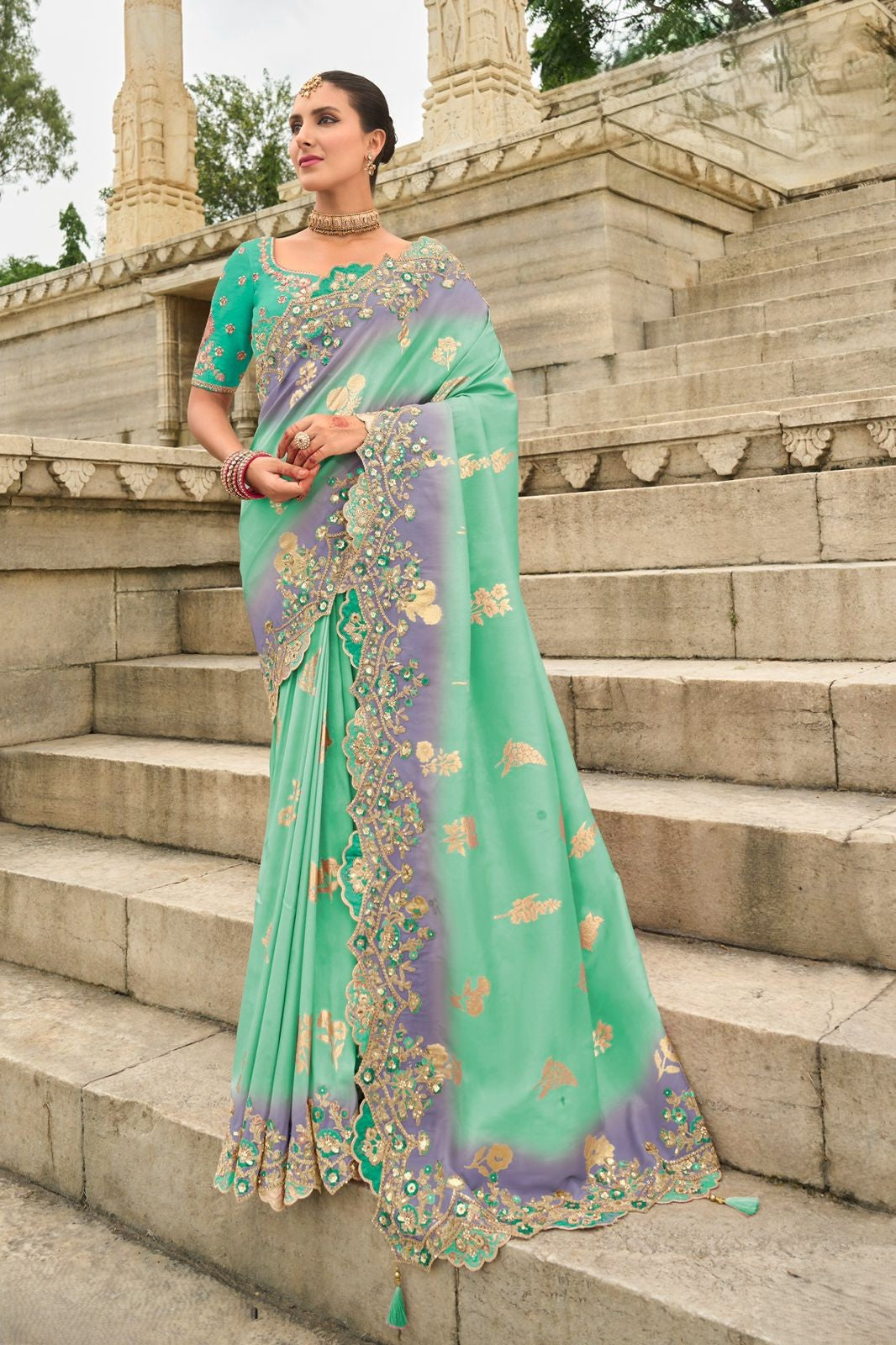 Sea Green Silk Saree